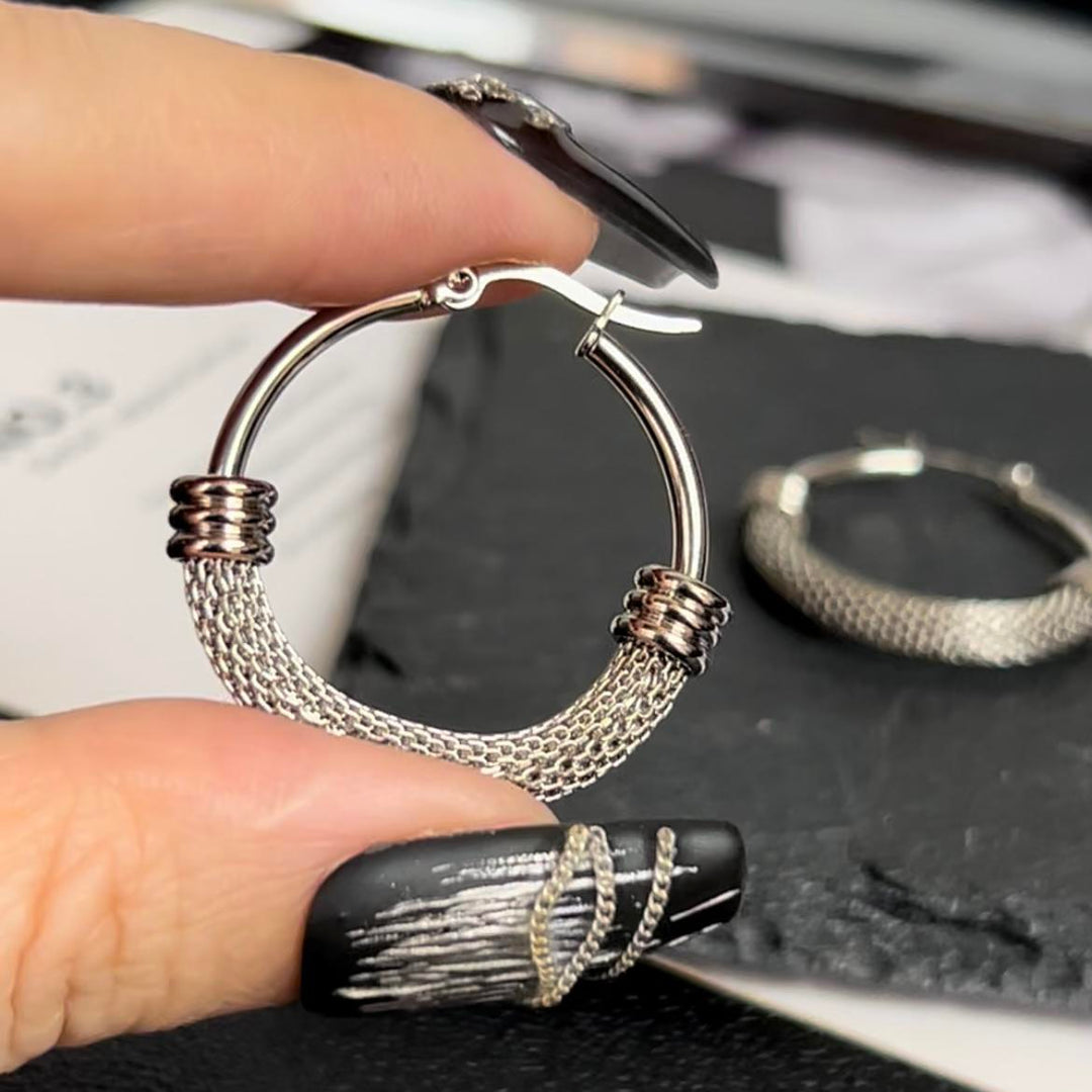 ORECCHINI A CERCHIO IN MAGLIA PATCHWORK VINTAGE