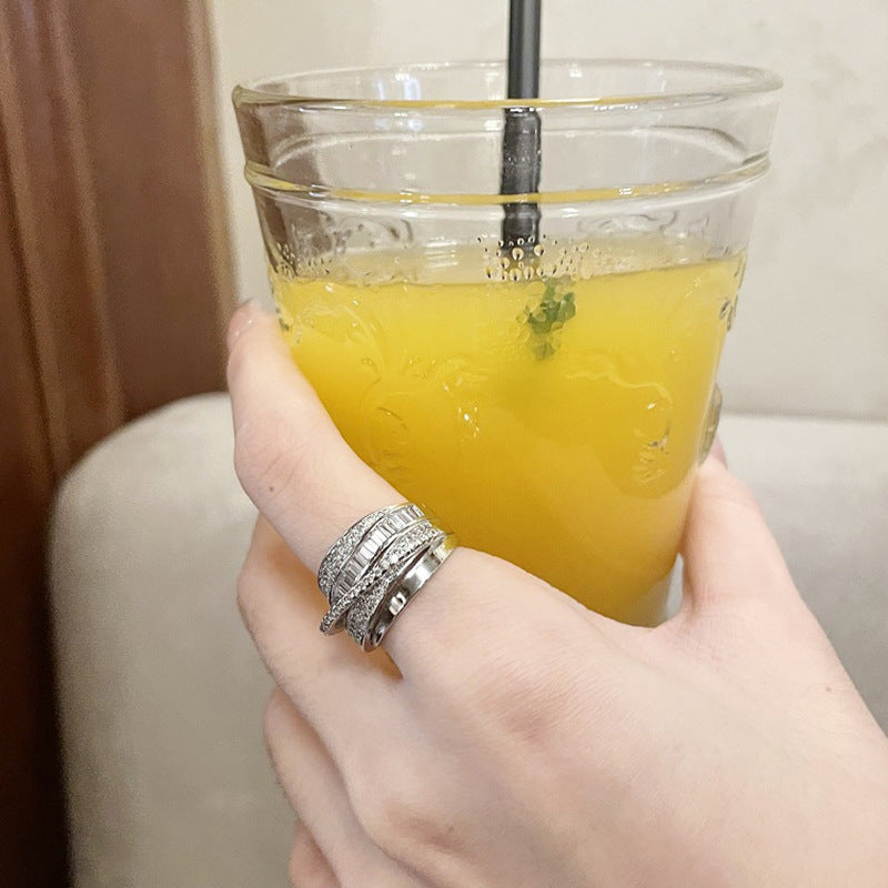 ANELLO IN ZIRCONIO VINTAGE A TAGLIO INCROCIATO