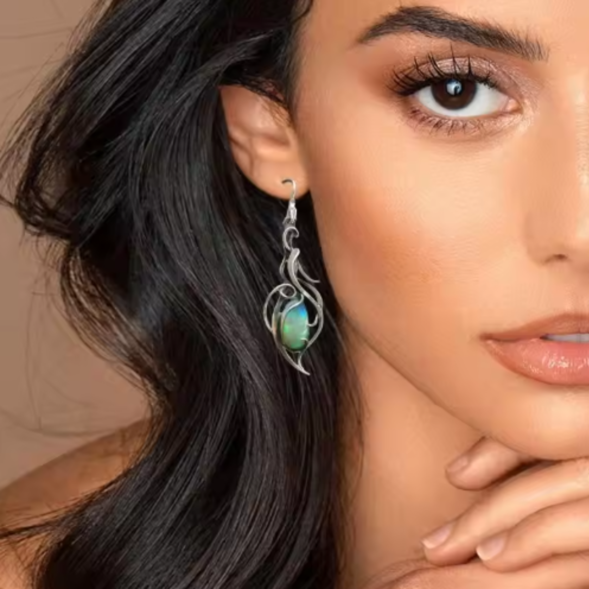 ORECCHINI FIAMMA OCEANICA IN OPALO BLU