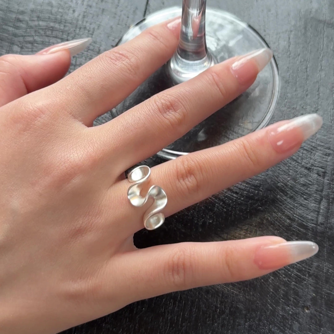 ANELLO IN ARGENTO STERLING ONDA D’ACQUA
