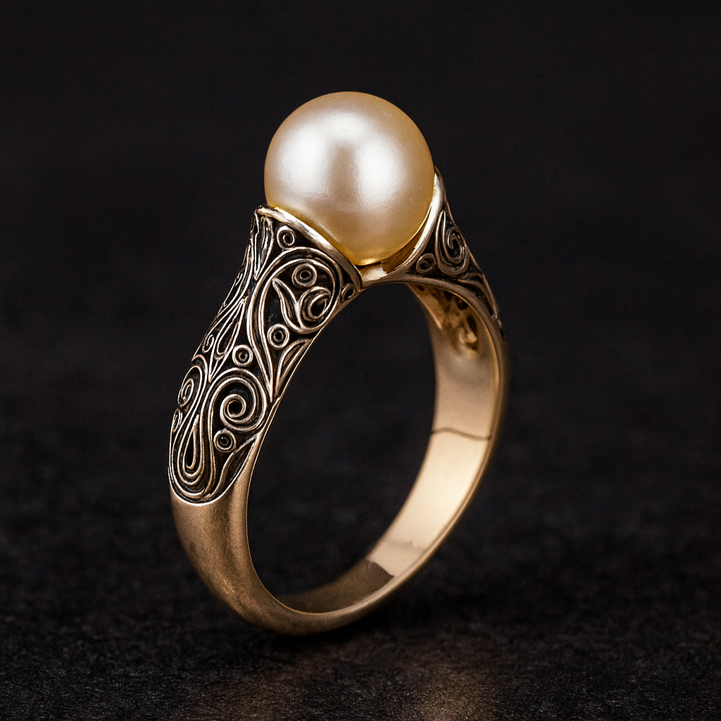 ANELLO PERLA AURORA LUMINOSA