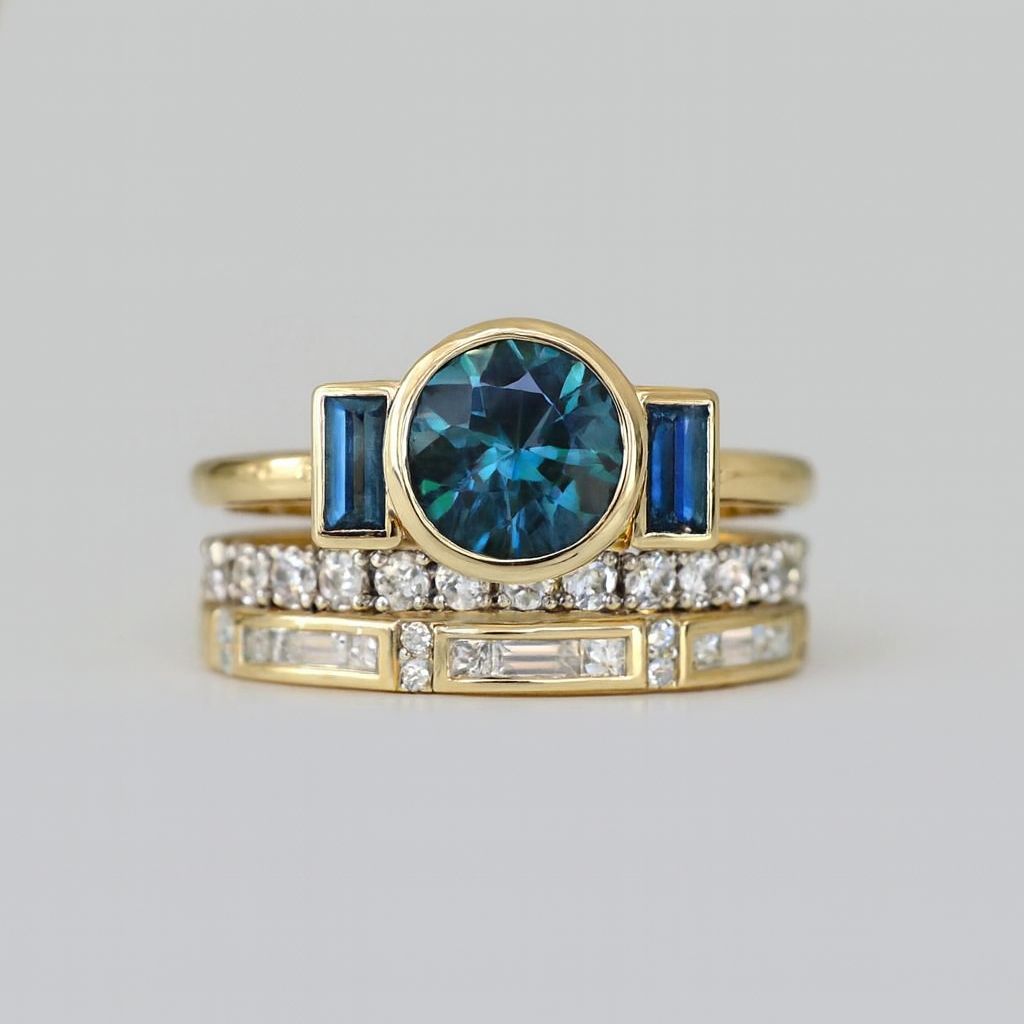 ANELLO IN VETRO SMERALDO DEL MATTINO