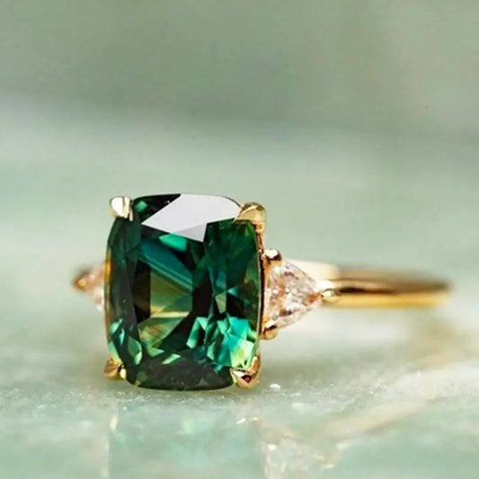 ANELLO QUADRATO SMERALDO LUMINOSO