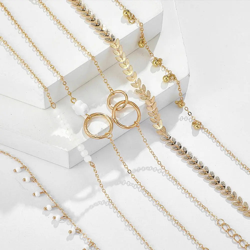 SET DI BRACCIALI DI LUSSO STILE BOHO IN ORO