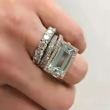 ANELLI BOHÉMIENI IN ARGENTO CON VETRO TURCHESE