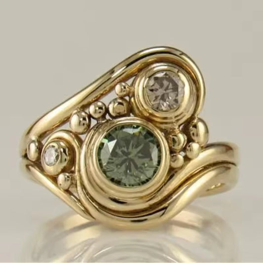 ANELLO VERDE FIORITURA ASTRALE