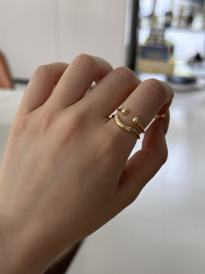 ANELLO REGOLABILE CON SORRISO IN ARGENTO