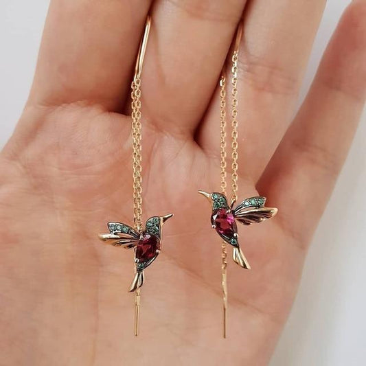 ORECCHINI COLIBRÌ SCINTILLANTI IN SMALTO