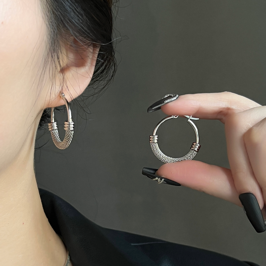 ORECCHINI A CERCHIO IN MAGLIA PATCHWORK VINTAGE