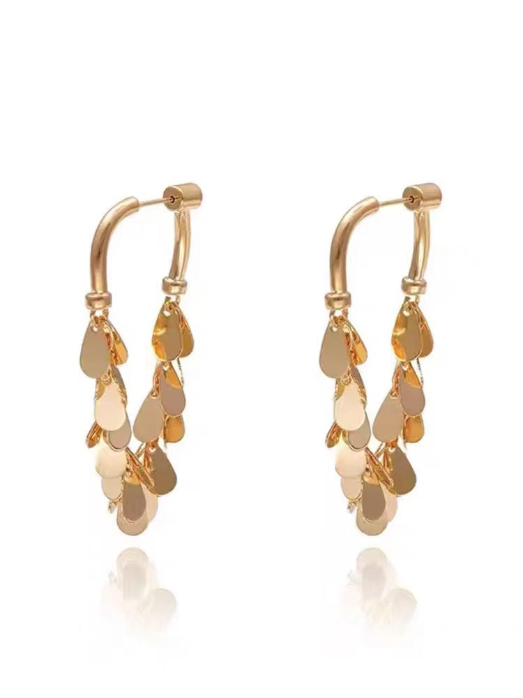 ORECCHINI CON FRANGE E PAILLETTES