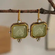 ORECCHINI PERLE VERDI SPLENDORE CELESTE