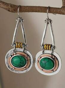 ORECCHINI CON GEMME TURCHESI BICOLORE