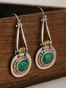 ORECCHINI CON GEMME TURCHESI BICOLORE