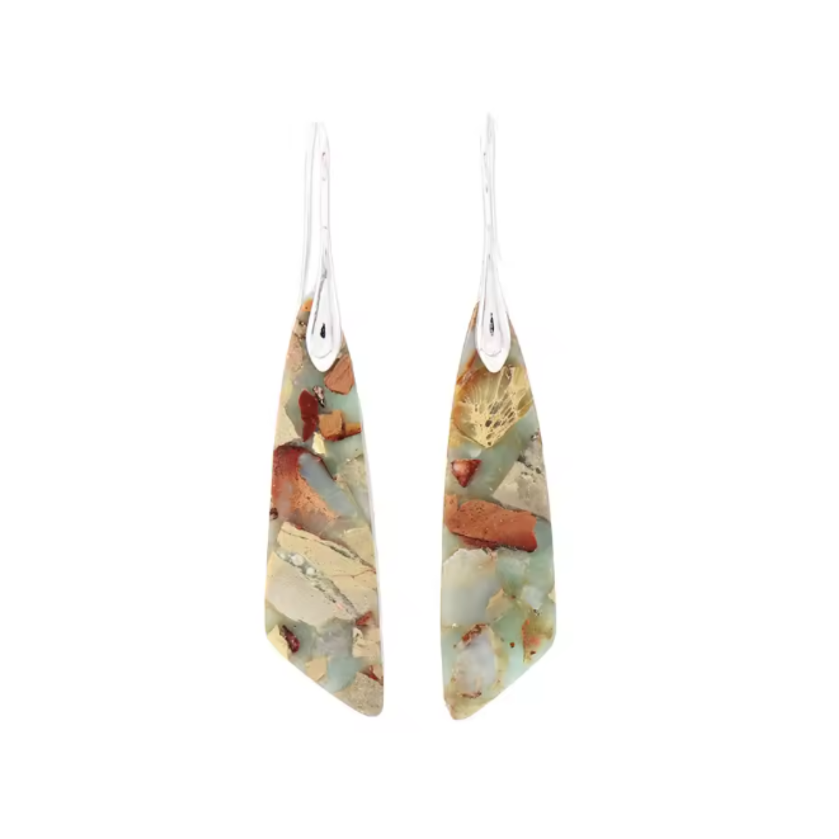 ORECCHINI IN PIETRA MOSAICO TERRESTRE