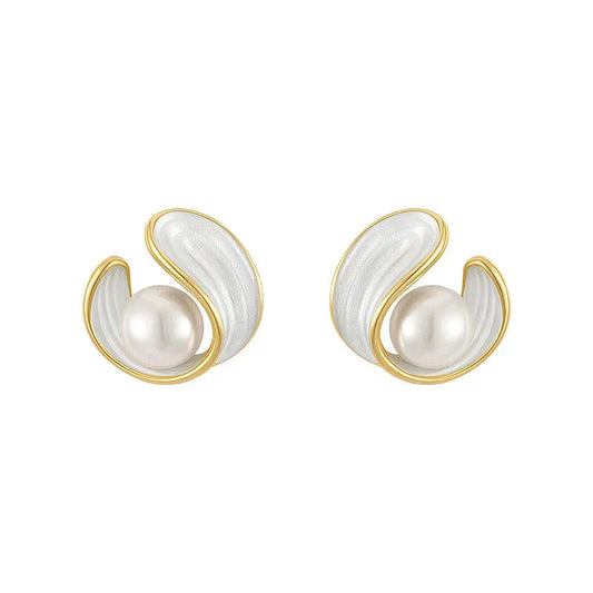 ORECCHINI DORATI CON OPALE E PERLE