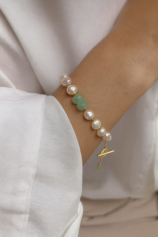 BRACCIALE PERLA-GIADA ELEGANZA