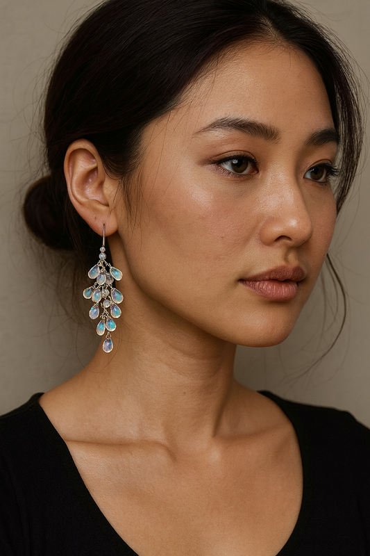 ORECCHINI PENDENTI OPAL NEBBIA DELL’OCEANO