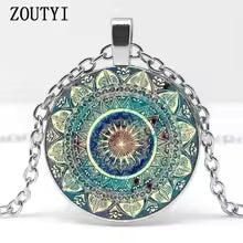 COLLANA CELESTE CON MANDALA BLU