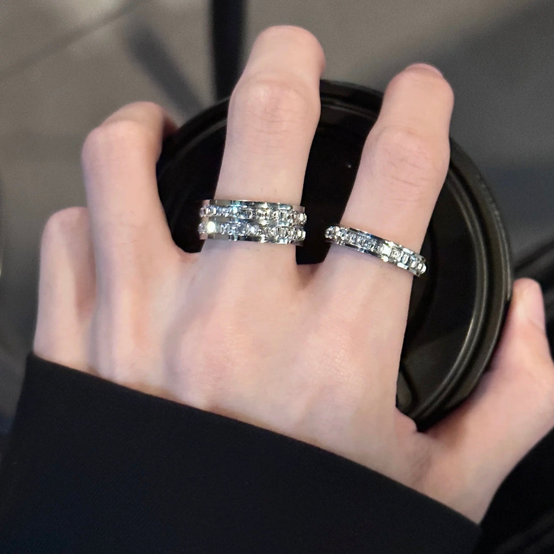 ANELLO IN TITANIO COMPLETAMENTE DIAMANTATO