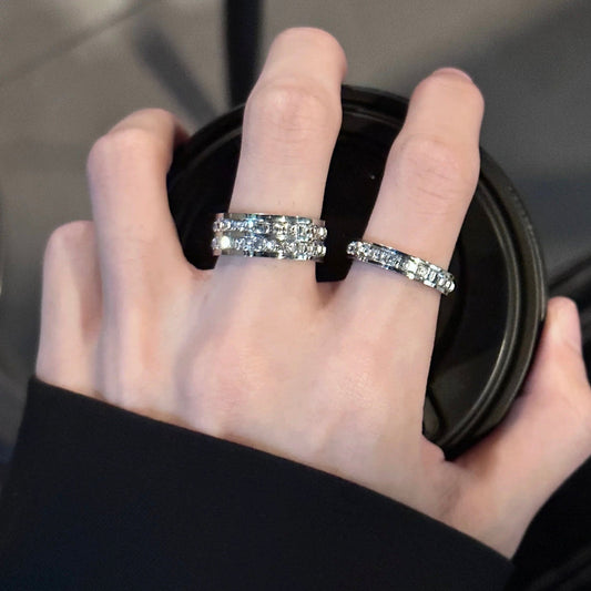 ANELLO IN TITANIO COMPLETAMENTE DIAMANTATO