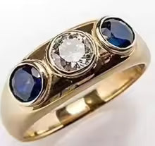 ANELLO VINTAGE IN ORO BLU MEZZANOTTE