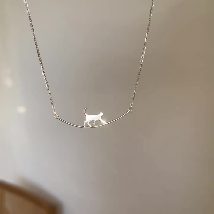 COLLANA ELEGANTE GATTO ARRAMPICATO
