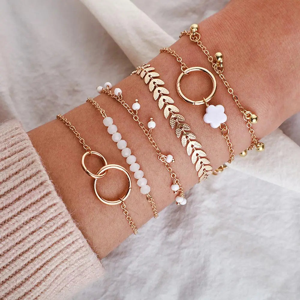 SET DI BRACCIALI DI LUSSO STILE BOHO IN ORO