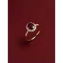 ANELLO STILE RÉTRO IN ORO CON CRISTALLO ROSSO