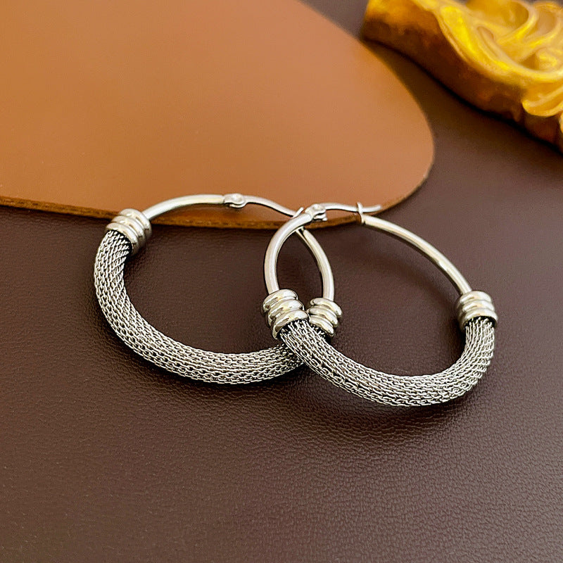 ORECCHINI A CERCHIO IN MAGLIA PATCHWORK VINTAGE