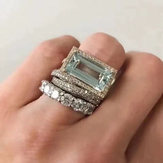 ANELLI BOHÉMIENI IN ARGENTO CON VETRO TURCHESE