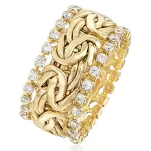 ANELLO INTRECCIATO DORATO CON ZIRCONIA