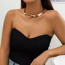 COLLARE A MAGLIE SCOLPITE DORATO