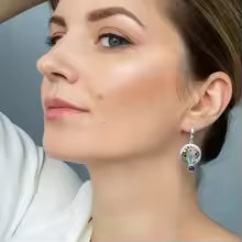 ORECCHINI CRISTALLO VIOLA STILE BOHÉMIEN VINTAGE