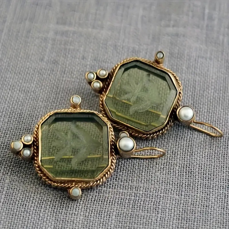 ORECCHINI PERLE VERDI SPLENDORE CELESTE