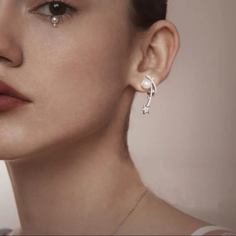 ORECCHINI IN ARGENTO STERLING CON PERLE METEORA