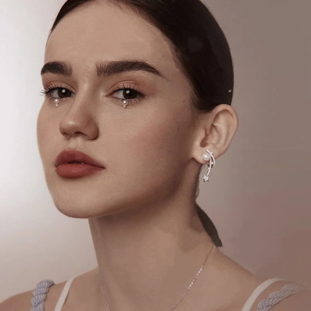 ORECCHINI IN ARGENTO STERLING CON PERLE METEORA