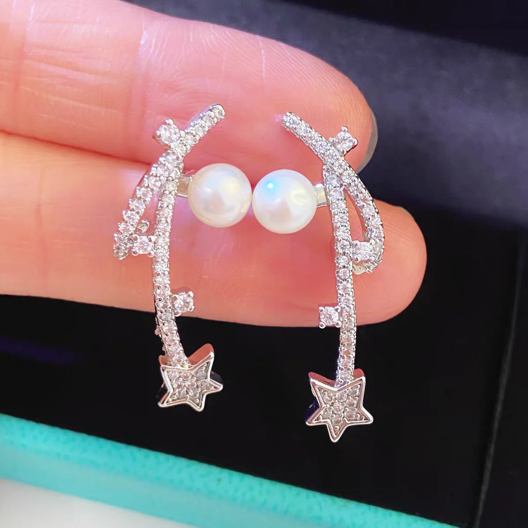 ORECCHINI IN ARGENTO STERLING CON PERLE METEORA