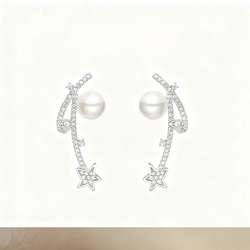 ORECCHINI IN ARGENTO STERLING CON PERLE METEORA