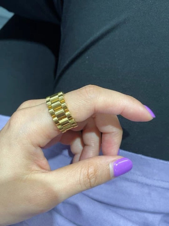 BAGUE CHAÎNE EN ACIER AU TITANE