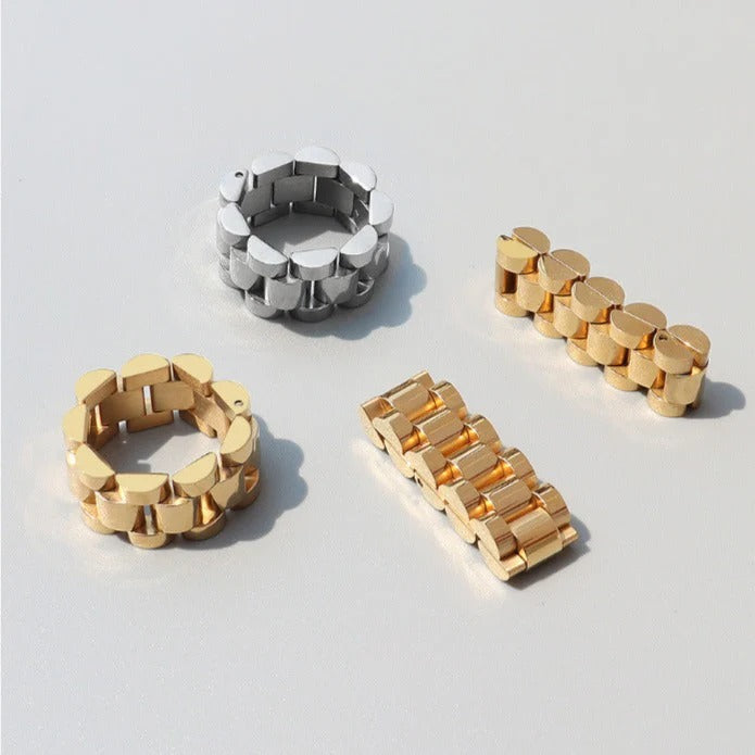 BAGUE CHAÎNE EN ACIER AU TITANE