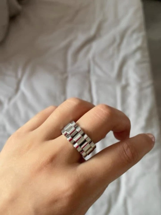 BAGUE CHAÎNE EN ACIER AU TITANE