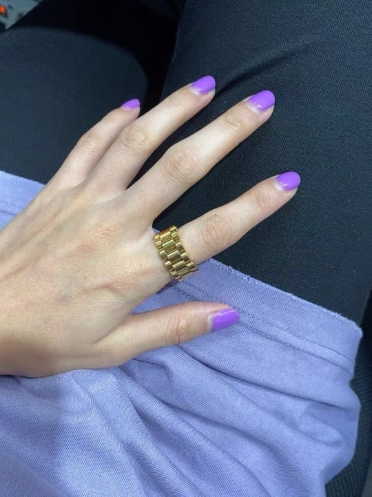 BAGUE CHAÎNE EN ACIER AU TITANE