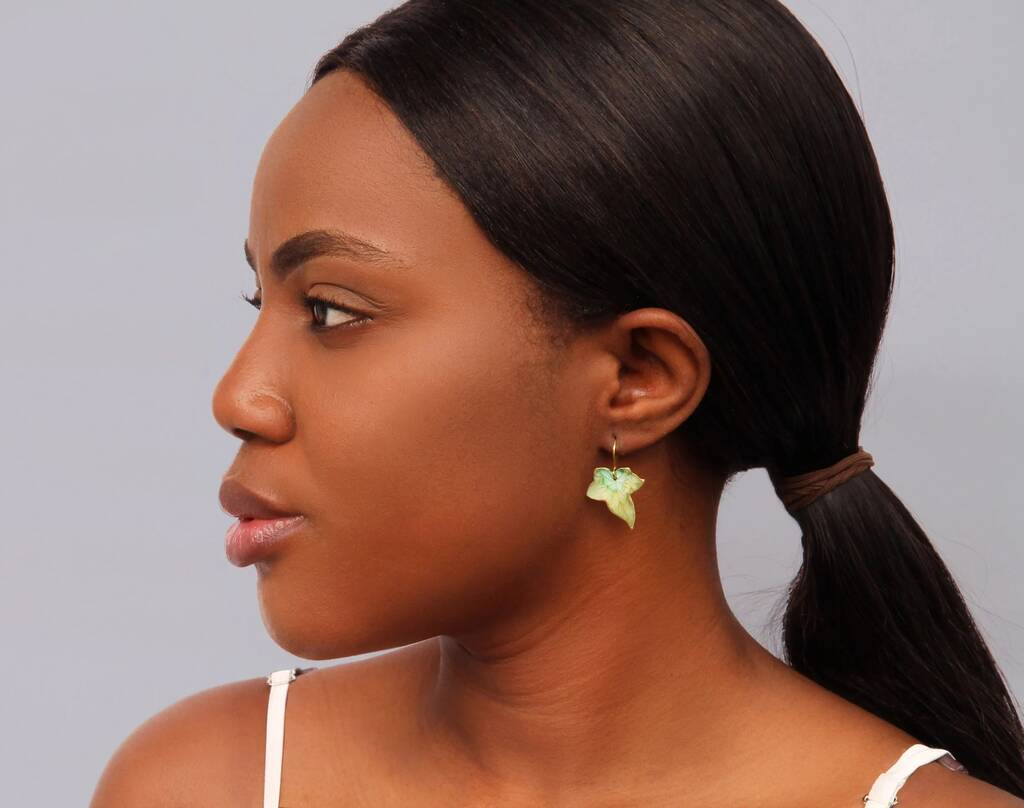 ORECCHINI VINTAGE A FOGLIA CON CRISTALLO