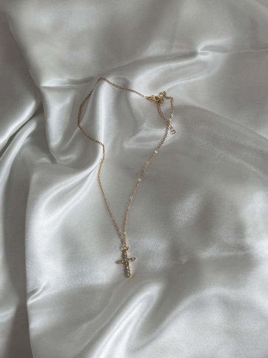 CIONDOLO CROCE DI LUCE CELESTE