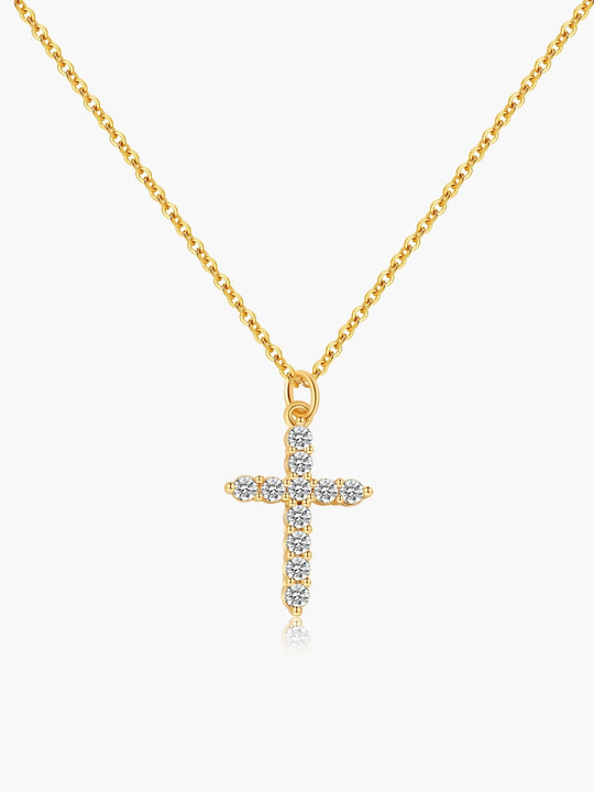 CIONDOLO CROCE DI LUCE CELESTE